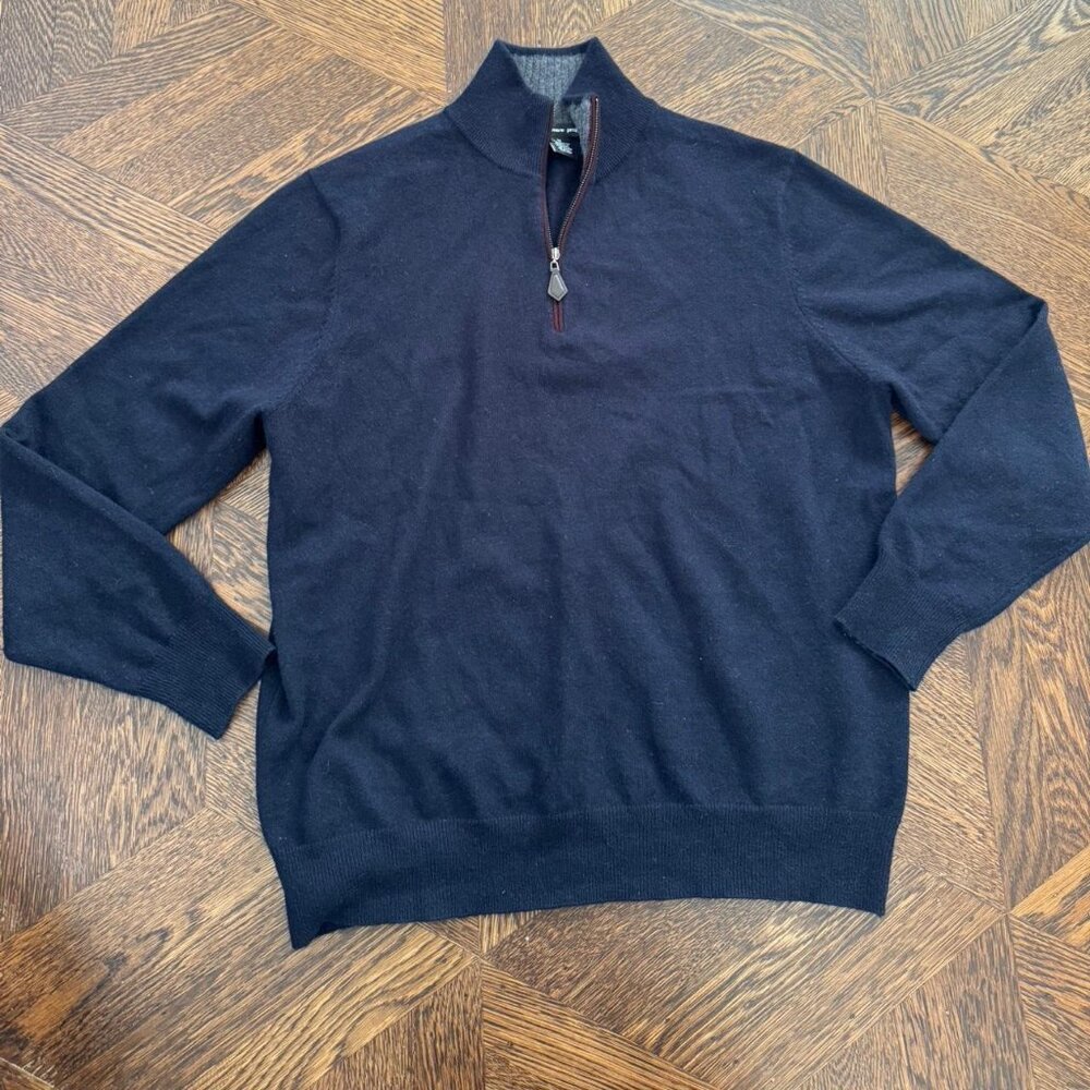 The Cashmere Project Navy 100% Cashmere Quarter Zip‎ Size M